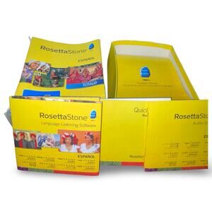 Rosetta Stone Spanish Level 1-5 Software PC Mac 10 Discs Audio Companion No Code